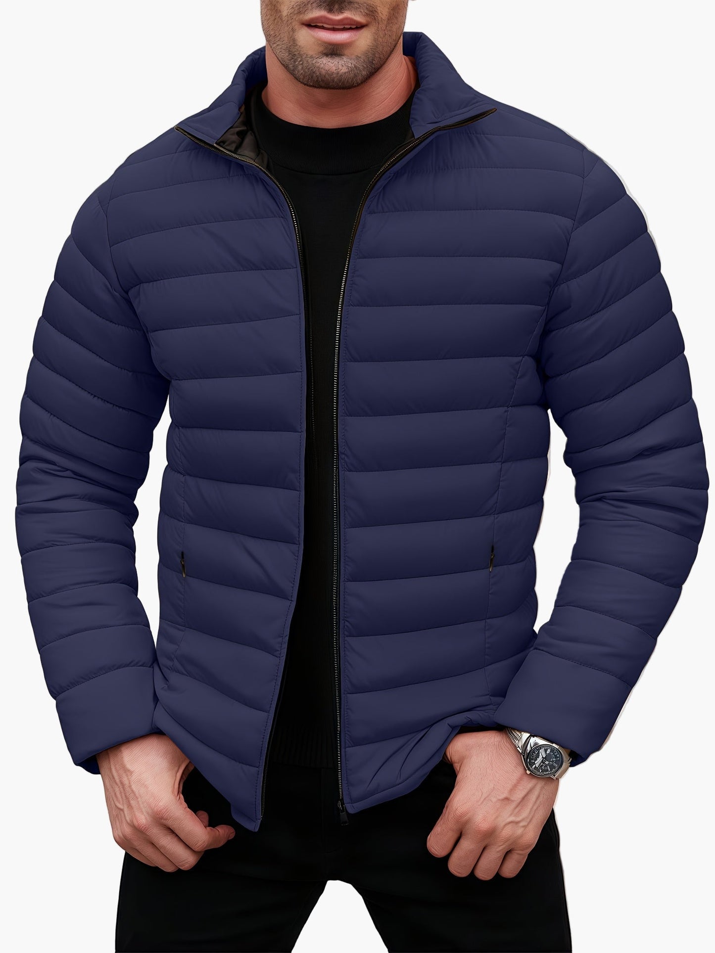 Herren Steppjacke Casual mit Stehkragen – Perfekt für Alltag & Freizeit