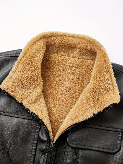 Herren Weste mit Teddyfutter, Reißverschluss, Taschen, Ärmellos