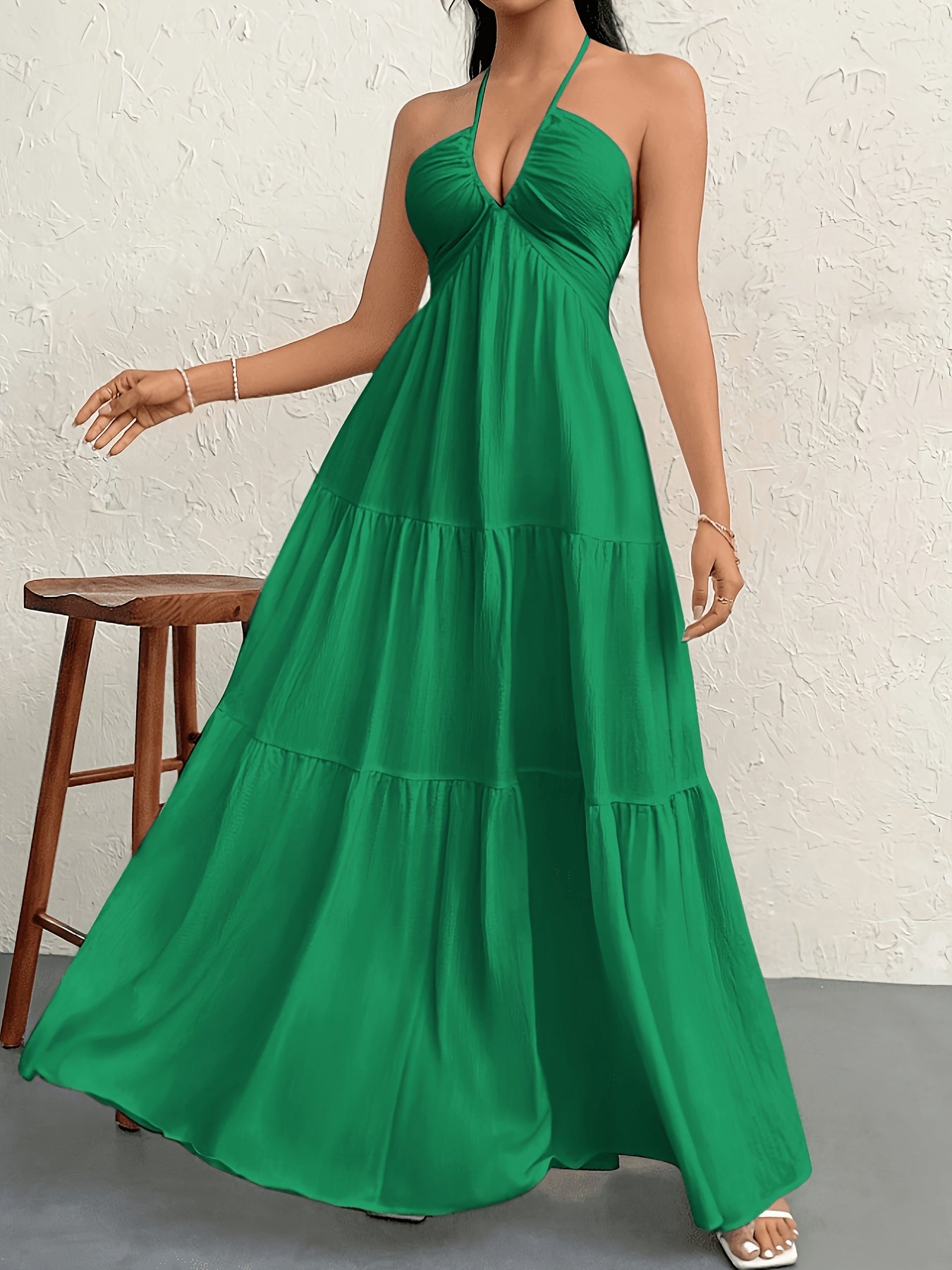 Damen Maxikleid Elegant mit Spaghettiträgern und Rückenfrei – Stilvolles Abend- und Sommerkleid