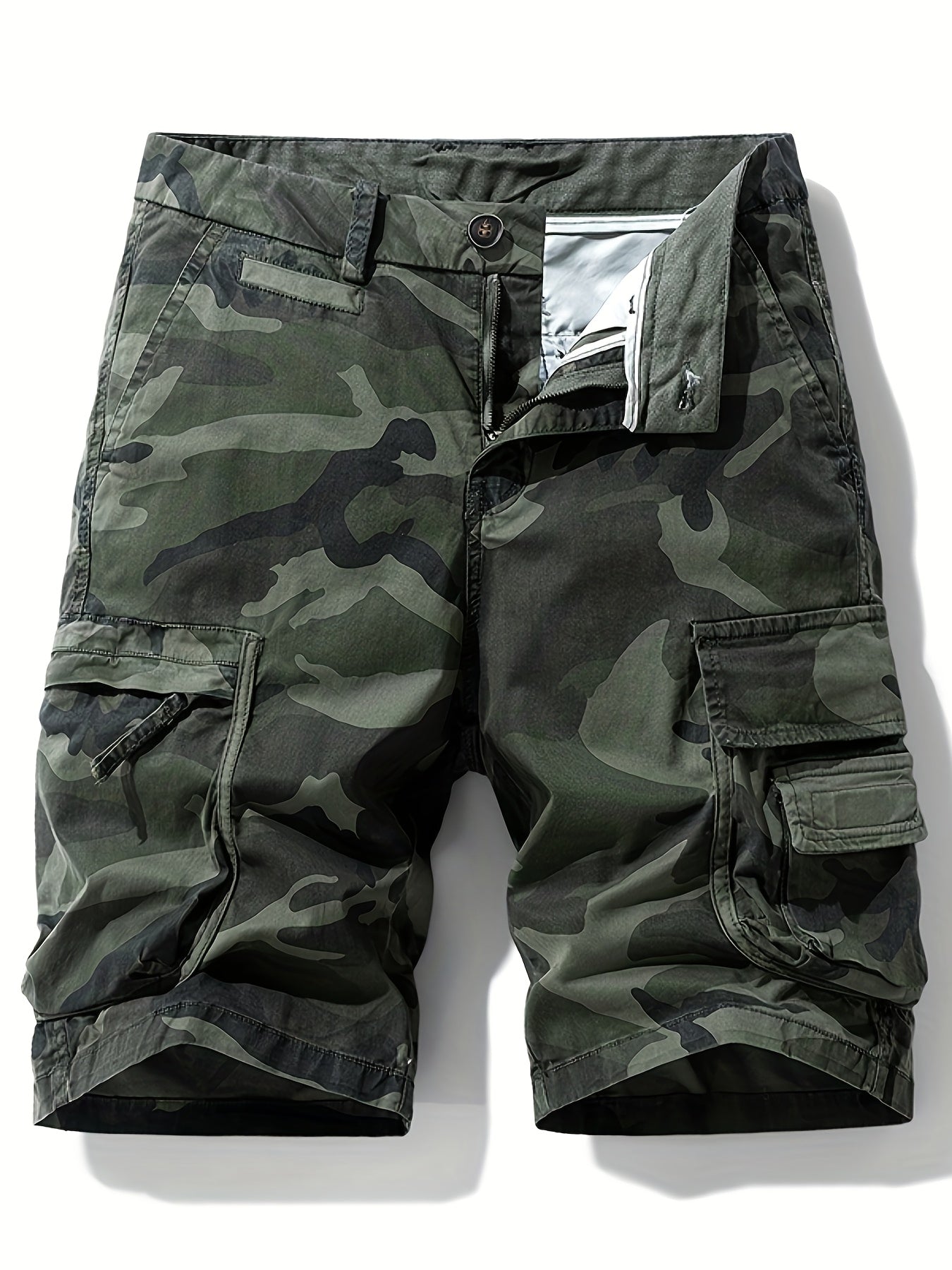 Herren Cargo-Shorts im Camouflage-Stil für Outdoor & Freizeit – Bequeme Cargoshorts mit großen Taschen