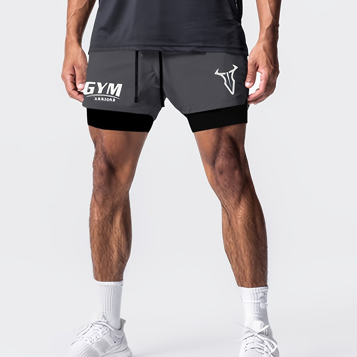 Herren Trainingsshorts 2-in-1 Performance Fitness Laufshorts
