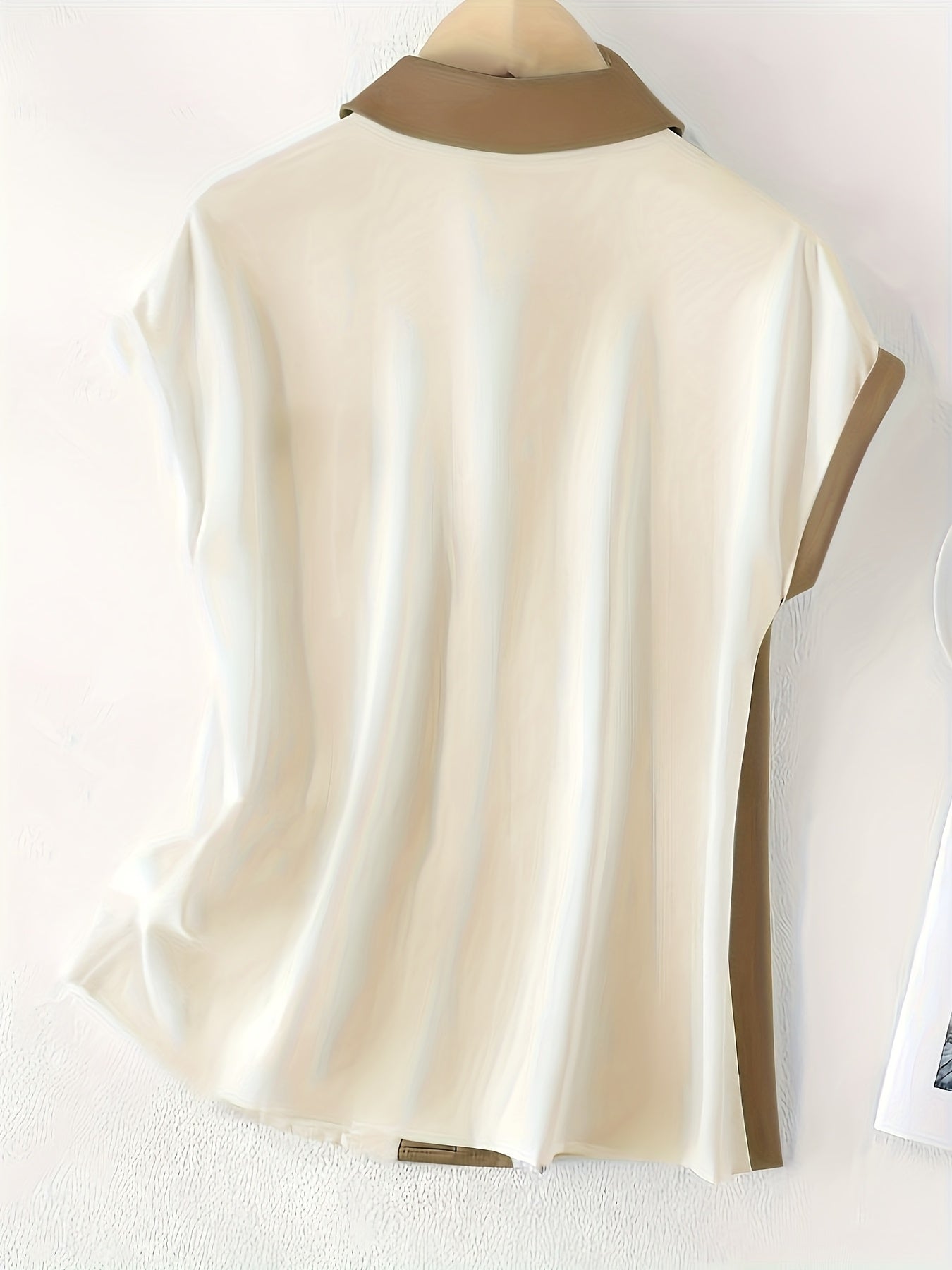 Damen Elegante Bluse im Colorblock-Design mit Knopfleiste – Sommermode, Ärmellos, Büro & Freizeit