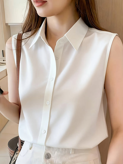 Damen Ärmellose Bluse Elegant Büro Freizeit