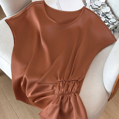 Damen-Bluse mit Raffdetails und modernem Schnitt – Elegante Kurzarm-Oberbekleidung für Büro und Freizeit