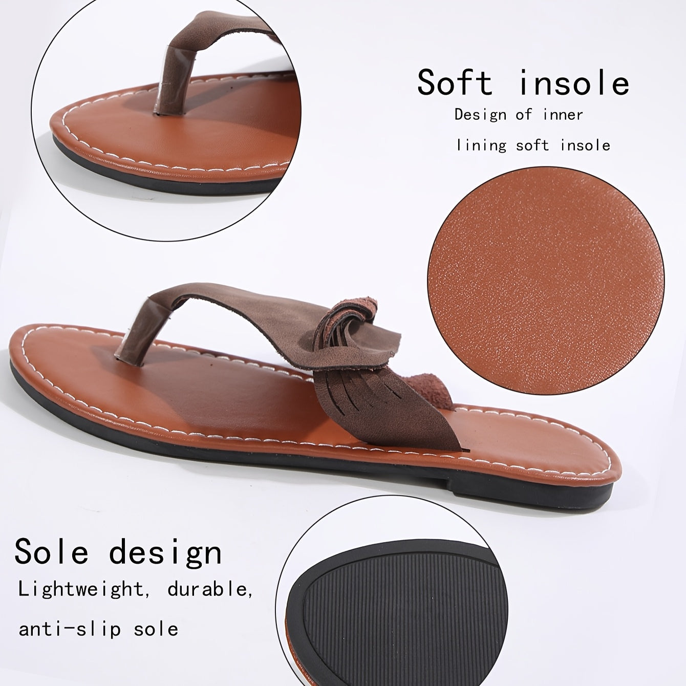 Damen Zehentrenner Sandalen im Boho-Stil für Sommer, Freizeit & Alltag