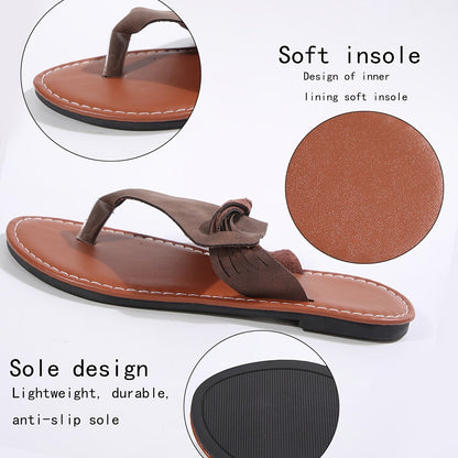 Damen Zehentrenner Sandalen im Boho-Stil für Sommer, Freizeit & Alltag