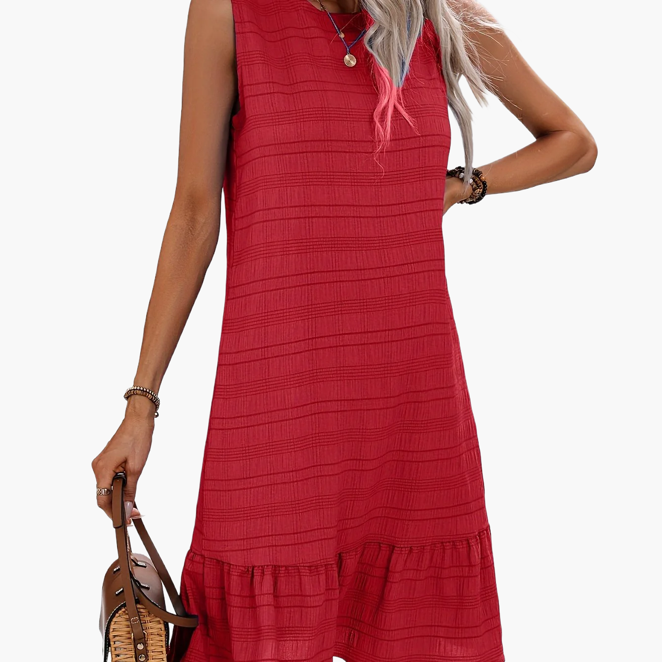Damen Sommerkleid im A-Linien-Stil mit Volant – Elegantes Freizeit- und Urlaubskleid