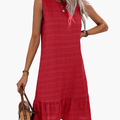 Damen Sommerkleid im A-Linien-Stil mit Volant – Elegantes Freizeit- und Urlaubskleid