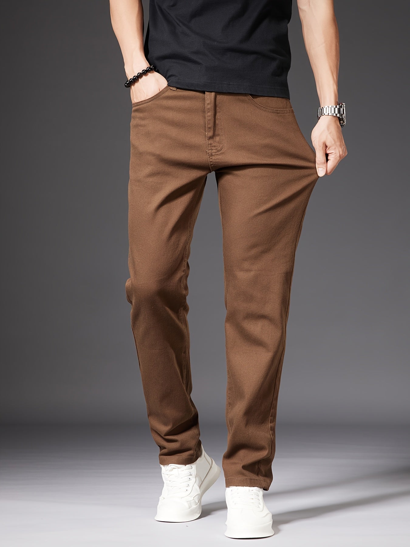 Herren Gerade Schnitt Freizeithose – Elegante Alltagshose für Business & Casual