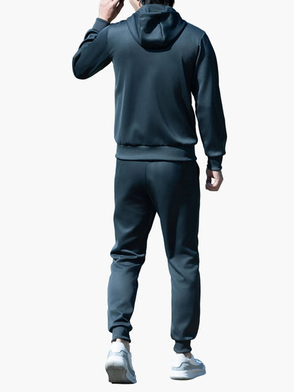 Herren Sport Trainingsanzug Set – Casual Fitness Jogginganzug mit Kapuze, Freizeit für Alltag & Sport