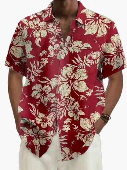 Herren Vintage Hawaiihemd mit Blumenmuster – Perfektes Sommerhemd für Urlaub & Freizeit