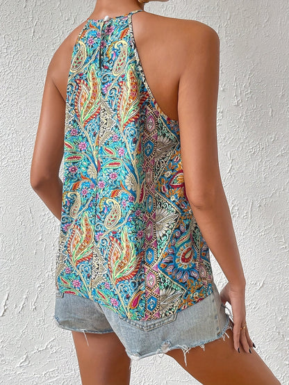 Damen Boho Halterneck Top – Elegantes Sommer Oberteil für Freizeit und Urlaub