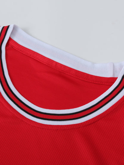 Herren Basketball Trikot Set – Vintage Streetwear Tank Top mit Chicago Print und Nummer 30, Sport & Freizeit