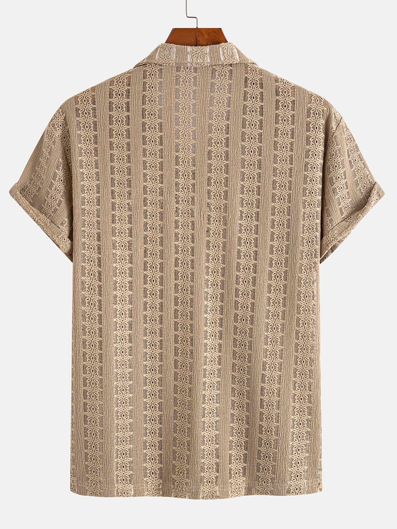 Herren Sommer-Strandhemd im Boho-Stil – Lässiges Jacquard-Design für Urlaub und Freizeit