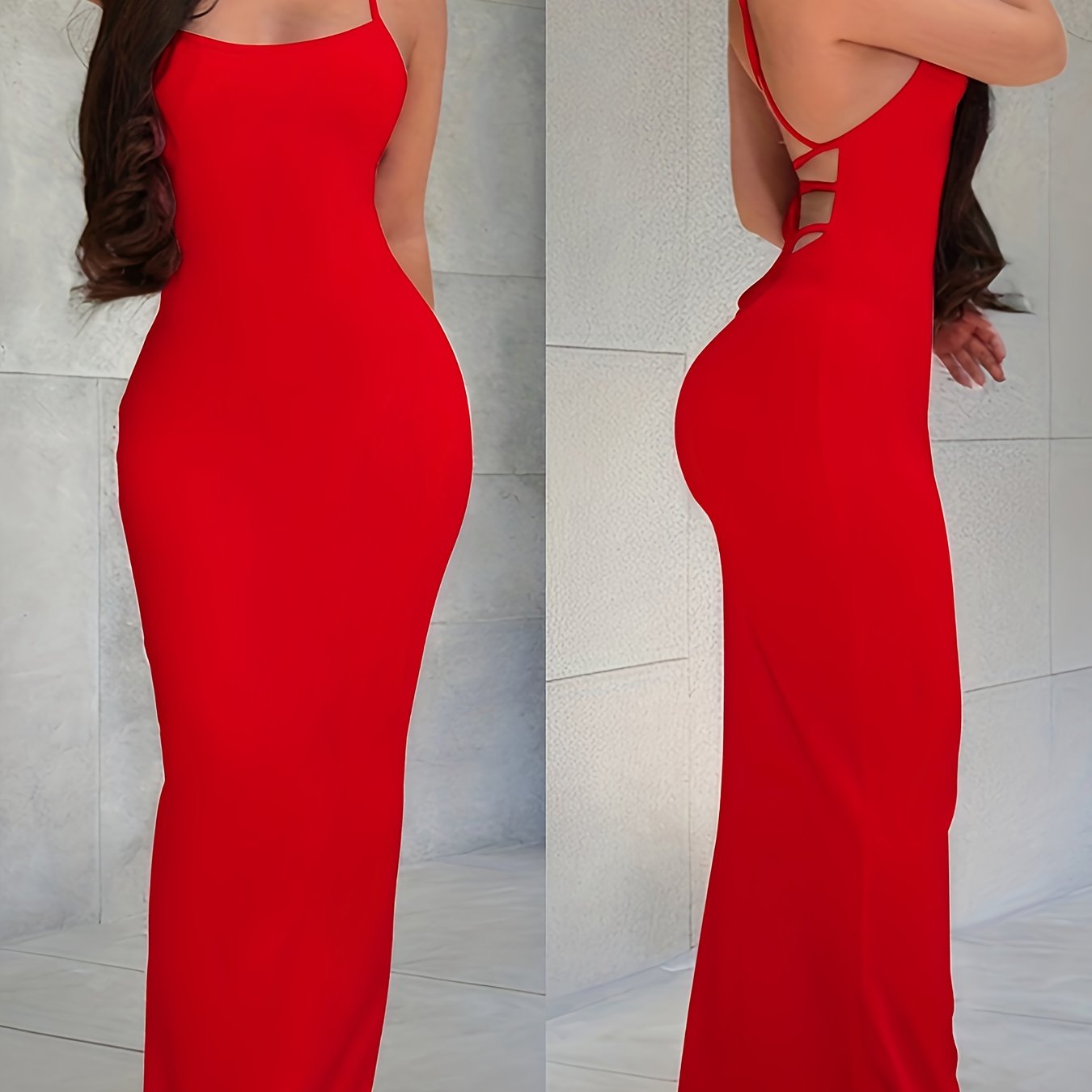 Damen Maxikleid mit offenem Rücken und Schnürdetails – Elegantes Abendkleid für besondere Anlässe