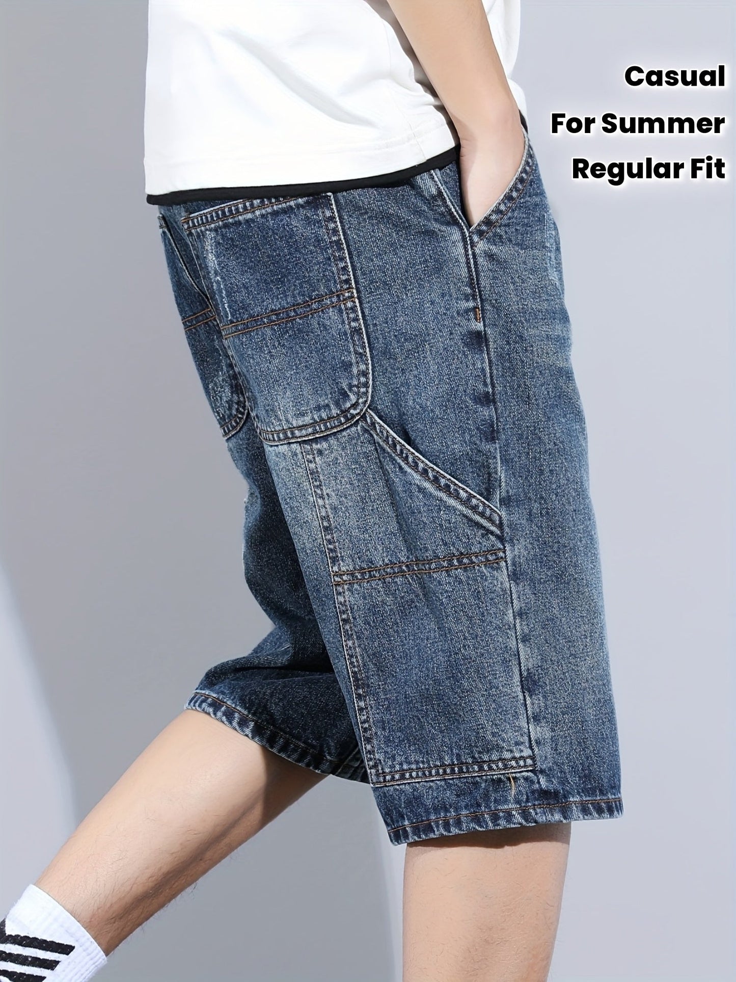 Herren Casual Jeans Shorts Regular Fit – Bequeme Freizeitshorts mit großen Taschen