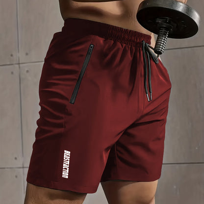 Herren Sportshorts mit Reißverschluss-Taschen – Trainingsshorts für Fitness & Workout