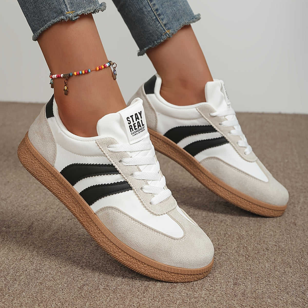 Damen Retro Sneaker Freizeit Stil – Bequeme Turnschuhe für Alltag & Streetwear