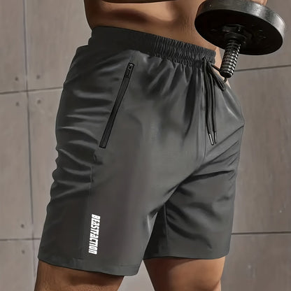 Herren Sportshorts mit Reißverschluss-Taschen – Trainingsshorts für Fitness & Workout