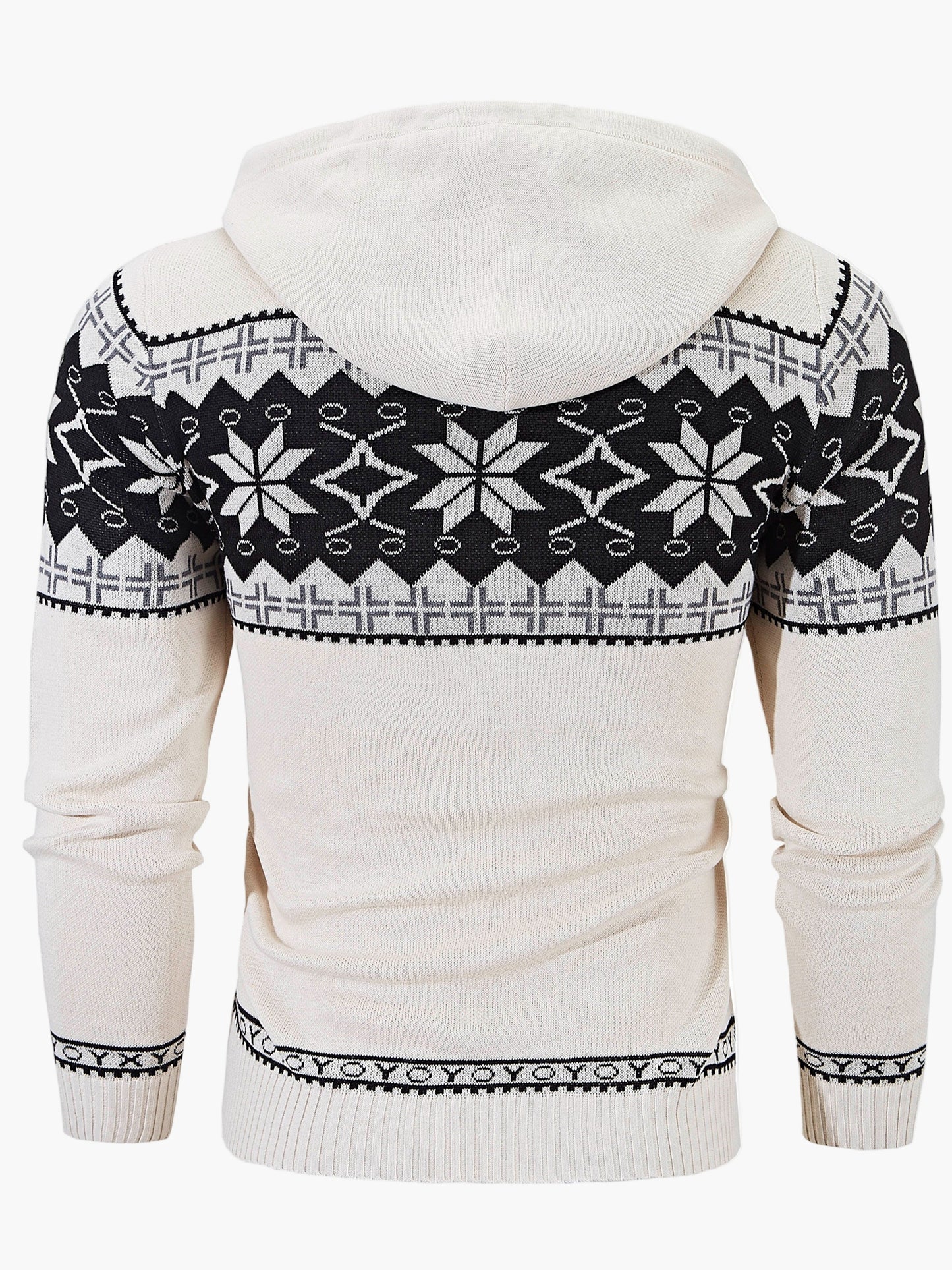 Herren Strickpullover mit Kapuze und Norweger-Muster – Casual Winterpulli für Freizeit & Alltag