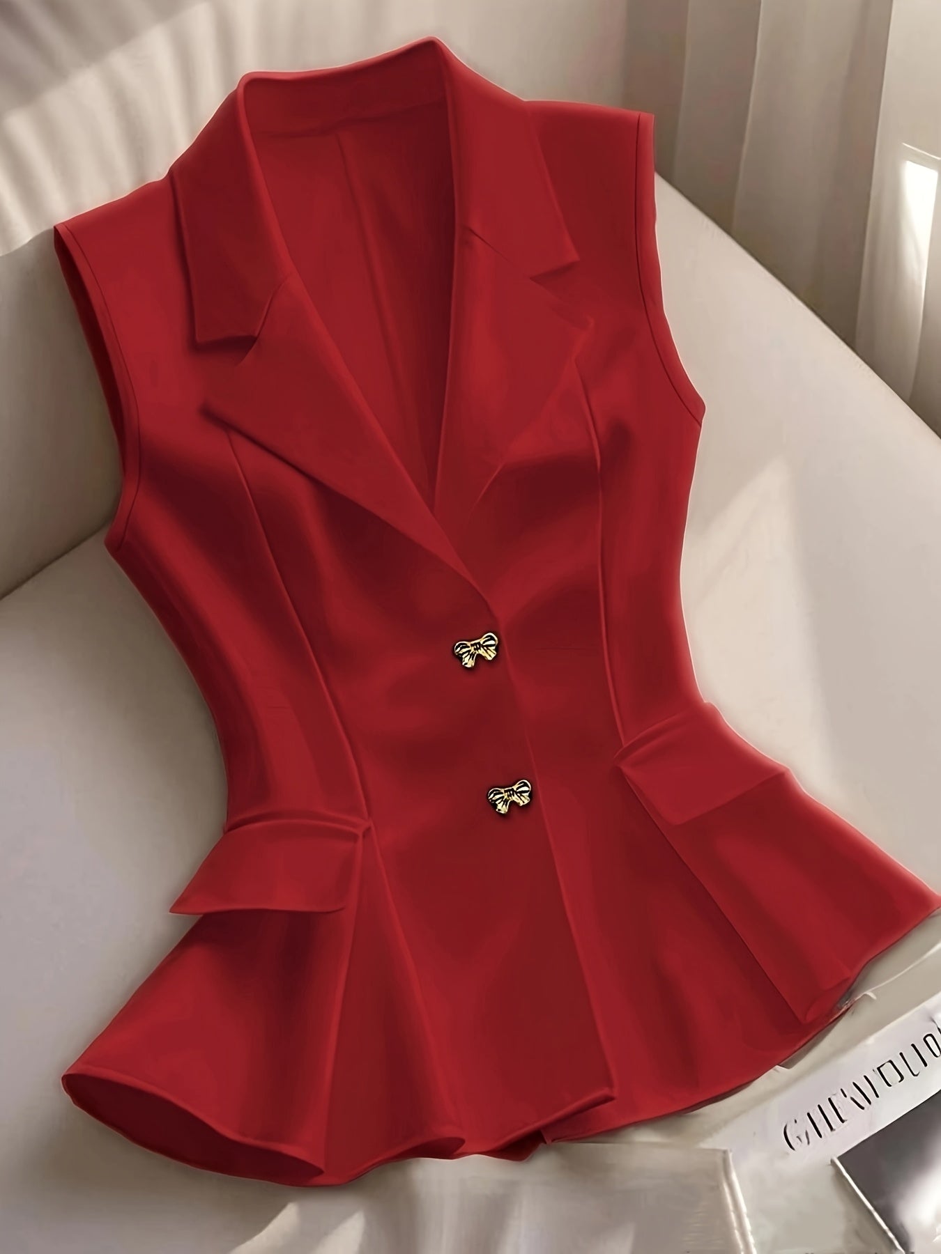 Damen Elegante Ärmellose Blazer-Weste für Büro und Freizeit