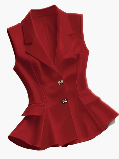 Damen Elegante Ärmellose Blazer-Weste für Büro und Freizeit