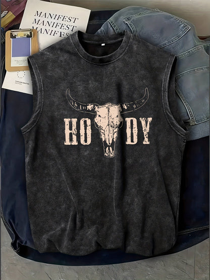 Herren Western Tanktop mit Print – Lässiges ärmelloses Shirt im Vintage-Stil für Freizeit & Festivals