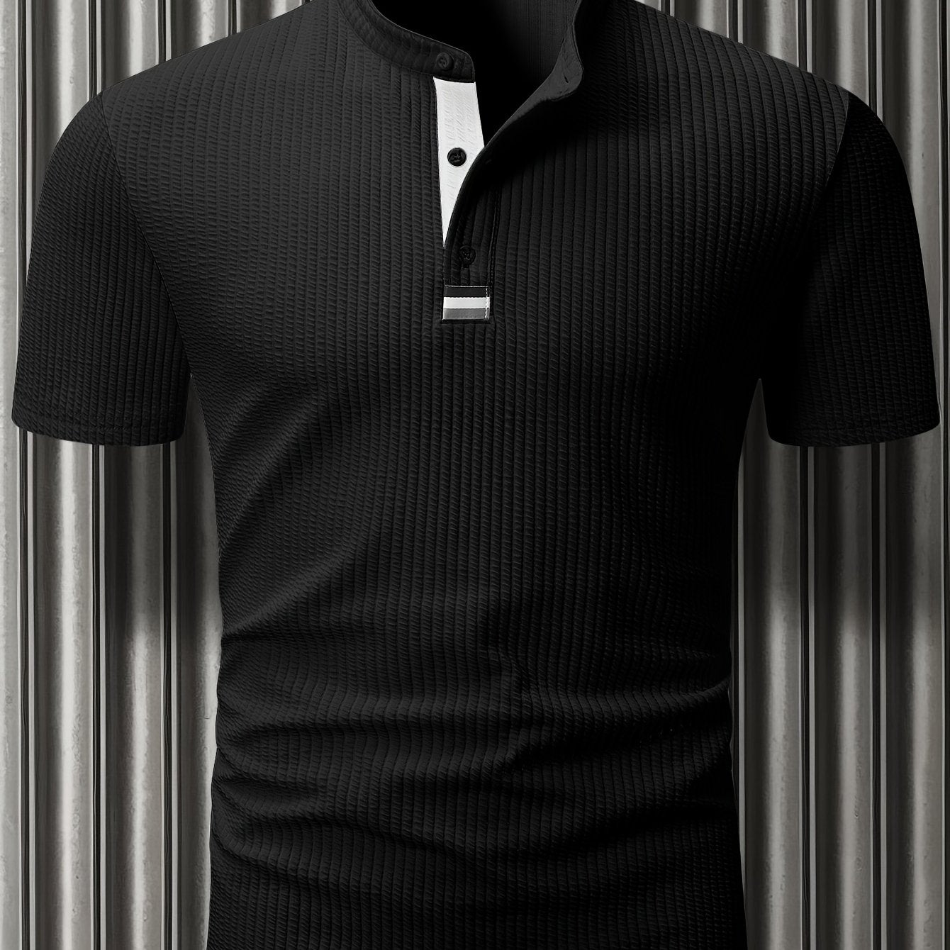Herren Poloshirt mit Stehkragen und Knopfleiste – Modernes Freizeit- und Business-Oberteil