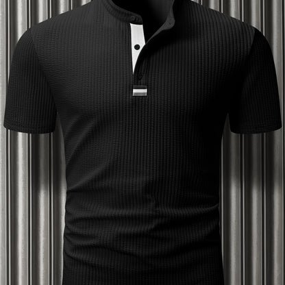 Herren Poloshirt mit Stehkragen und Knopfleiste – Modernes Freizeit- und Business-Oberteil