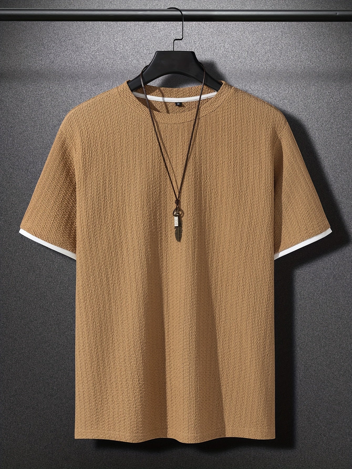Herren T-Shirt mit Struktur, Modernes Kurzarm Basic, Freizeit & Urban Style
