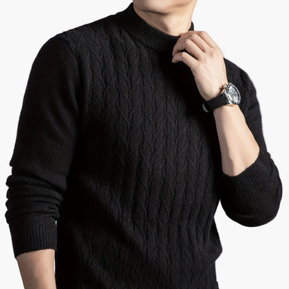 Herren Strickpullover mit Zopfmuster – Modischer Freizeitpullover für Herbst und Winter