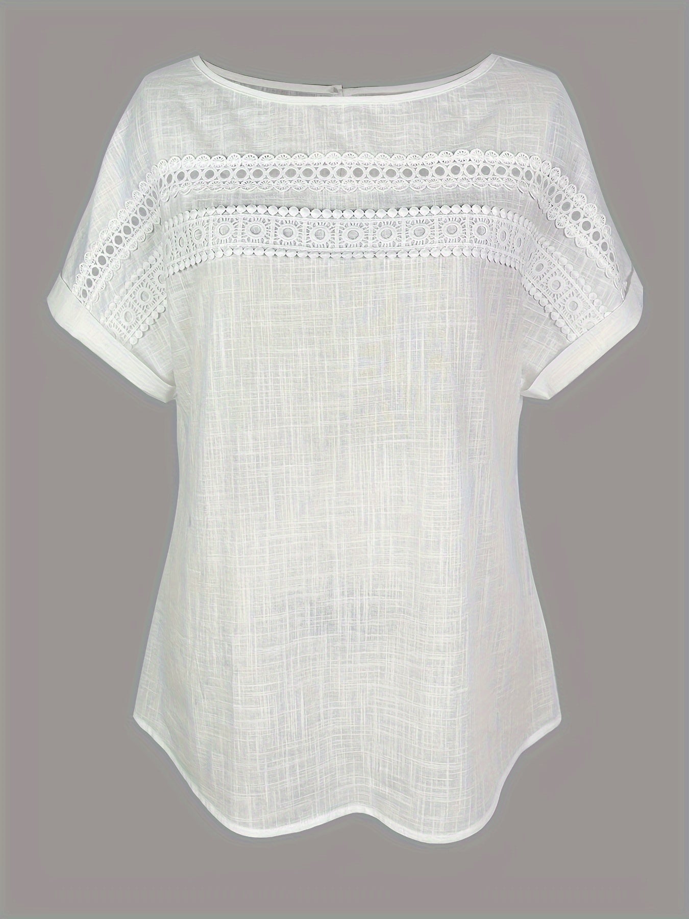 Damen Elegante Sommer Bluse mit Spitze und Kurzarm – Ideal für Alltag und Urlaub