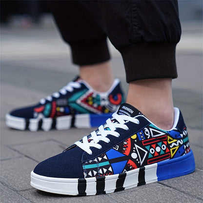 Herren Sneaker mit geometrischem Muster – Urbaner Freizeitschuh, Streetstyle, Outdoor