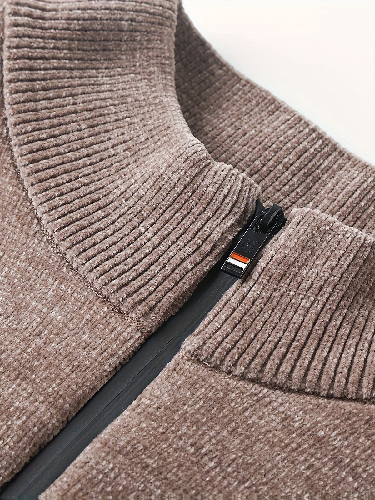 Herren Pullover Halb-Reißverschluss Stehkragen gestreift Fleece-Futter
