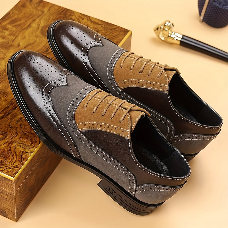 Herren Business Casual Brogue Schuhe – Klassische Schnürschuhe für Alltag & Büro