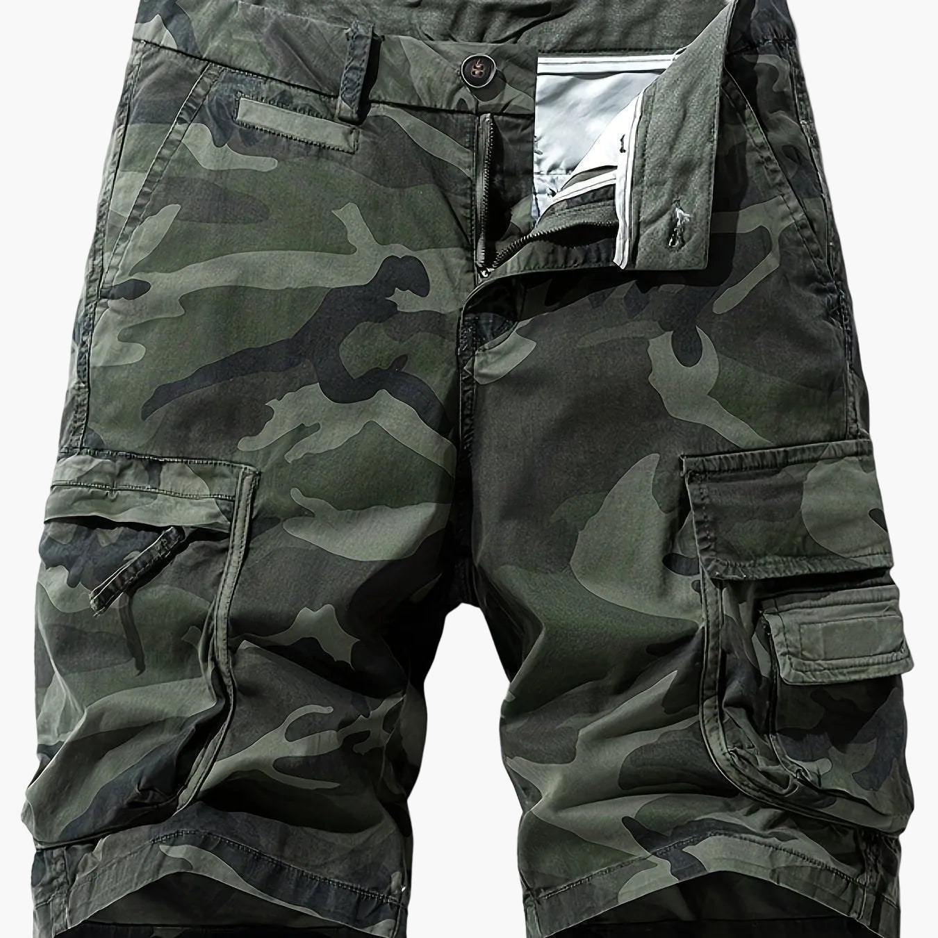 Herren Cargo-Shorts im Camouflage-Stil für Outdoor & Freizeit – Bequeme Cargoshorts mit großen Taschen