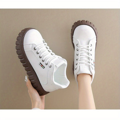Damen Plateausneaker Schnürschuh mit Profilsohle