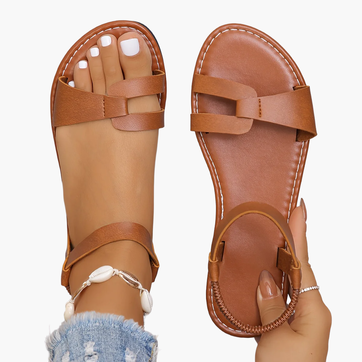 Damen Sommer-Sandalen mit Riemen – Bequeme Freizeitschuhe für Alltag und Urlaub