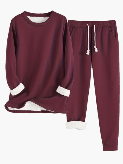 Damen Kuschelige Lounge-Set Zweiteilig – Bequemer Hausanzug für Alltag & Freizeit