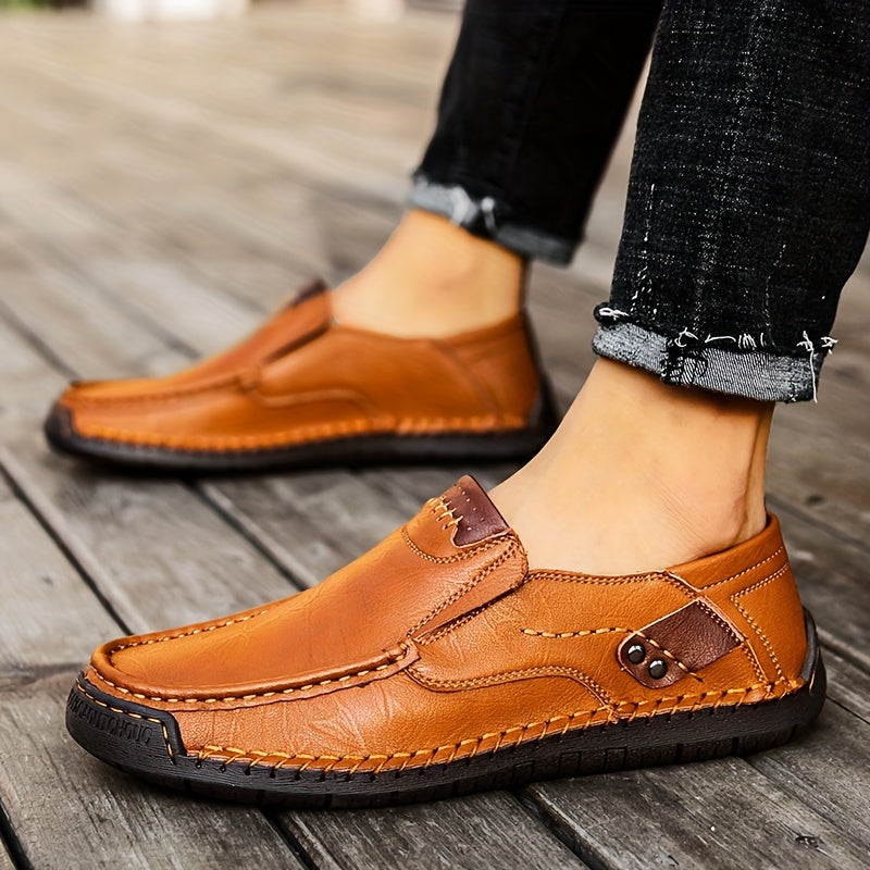 Herren Mokassin-Slipper Vintage Stil – Bequeme Freizeitschuhe für Alltag & Büro