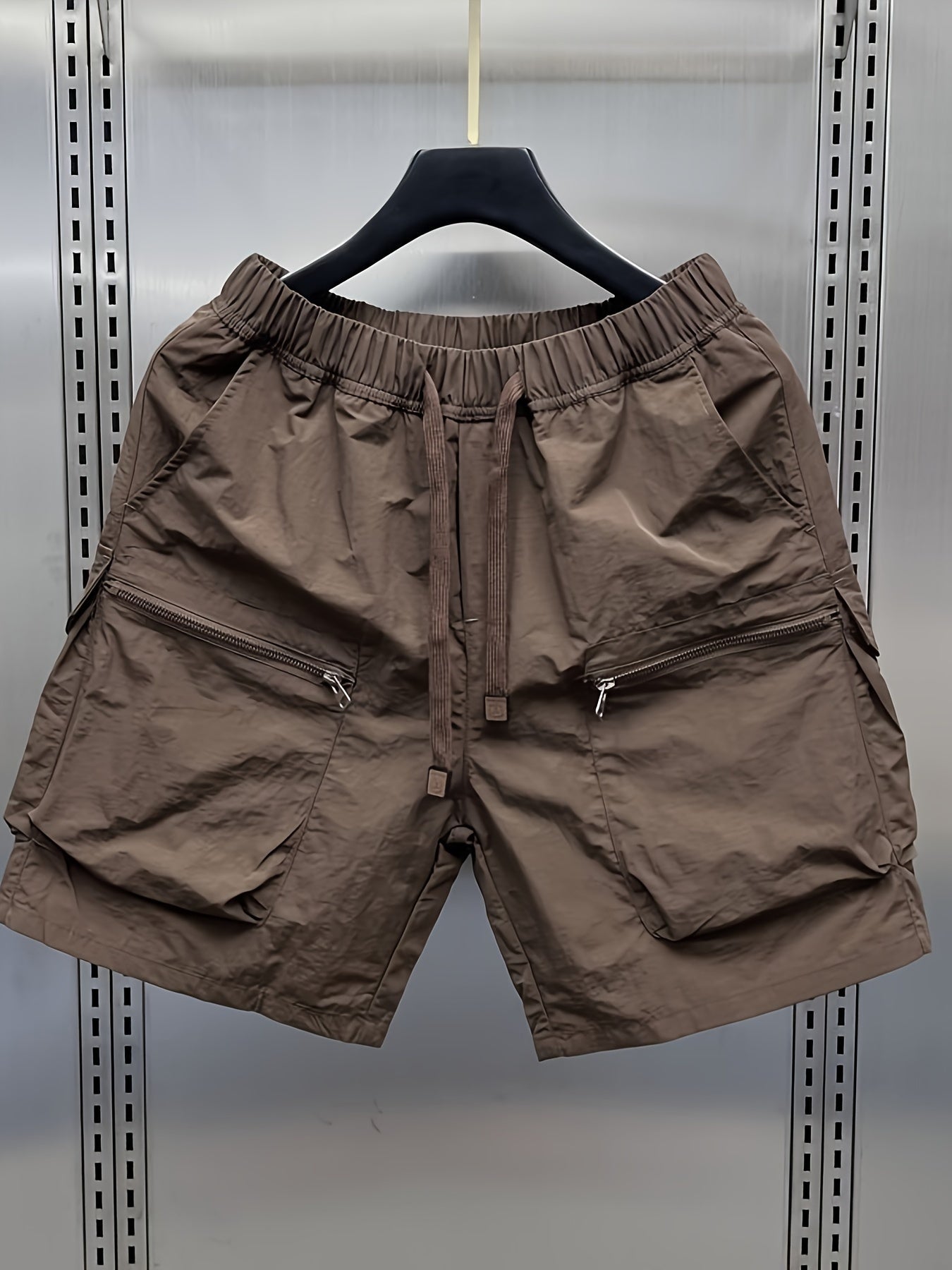 Herren Utility Cargo Shorts mit großen Taschen und Zippern – Funktionale Freizeitshorts