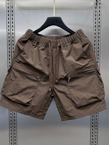 Herren Utility Cargo Shorts mit großen Taschen und Zippern – Funktionale Freizeitshorts