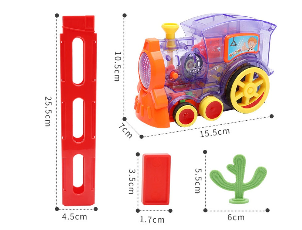 Domino Zug Spielzeug für Kinder – Kreatives Lernspiel, Automatischer Dominostein-Leger