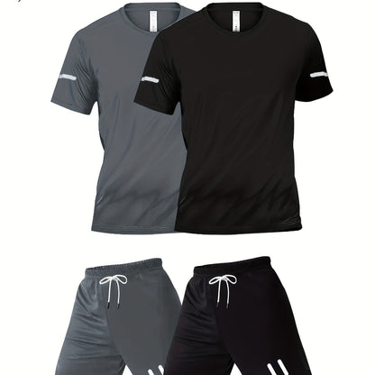 Herren Trainingsanzug 4-teilig – Sportliches Set für Fitness & Laufen