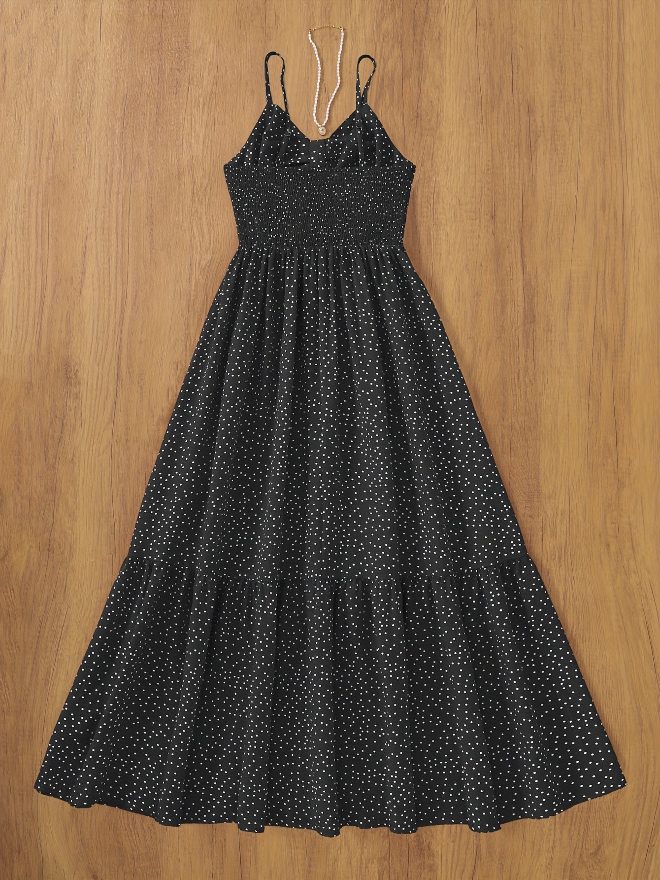 Damen Maxikleid Vintage-Stil mit Punkten und Volants – Eleganter Sommer-Look