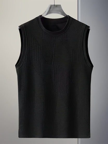 Herren ärmelloses Oberteil im modernen Struktur-Look – Casual Freizeit Tanktop