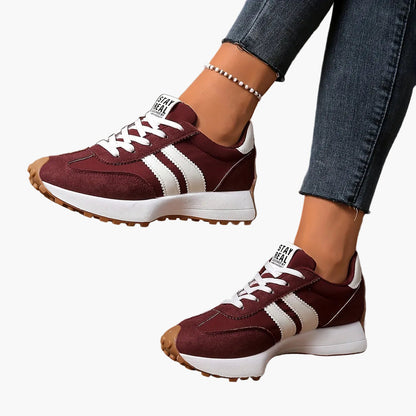 Damen Retro-Sneaker für Alltag und Freizeit – Stilvolle Low-Top Turnschuhe mit Streifen-Design