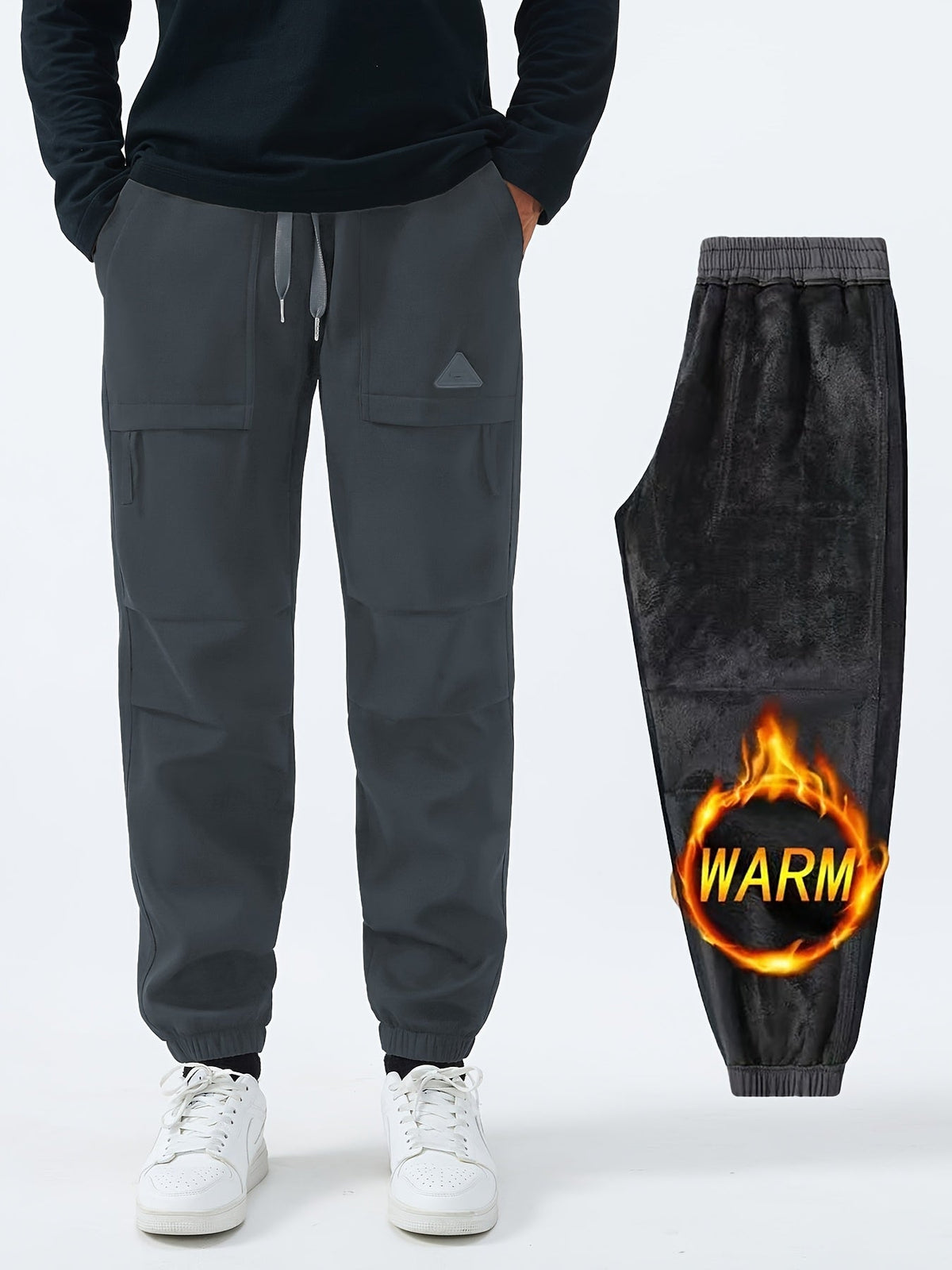 Herren Cargo Hose Winter gefüttert mit Tunnelzug
