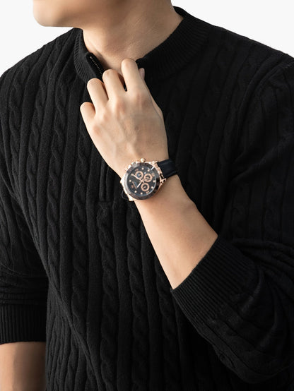 Herren Strickpullover mit Zopfmuster und Stehkragen – Eleganter Casual Look für Herbst und Winter