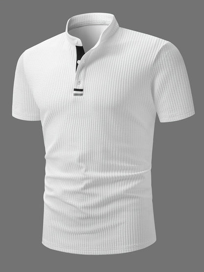 Herren Poloshirt mit Stehkragen und Knopfleiste – Modernes Freizeit- und Business-Oberteil